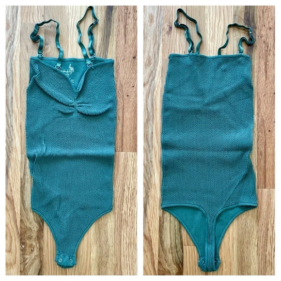 Intimately Free People Green Thong Body Suit Size M/L - Picture 1 of 2